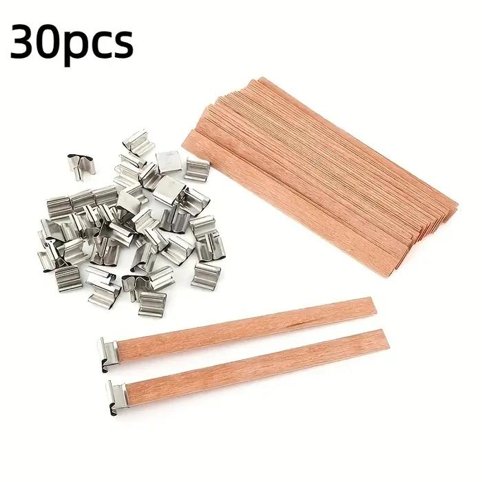 Mèches en bois de haute qualité pour bougies d'aromathérapie sans fumée pour la création artisanale et l'entretien facile à offrir pour diverses occasions