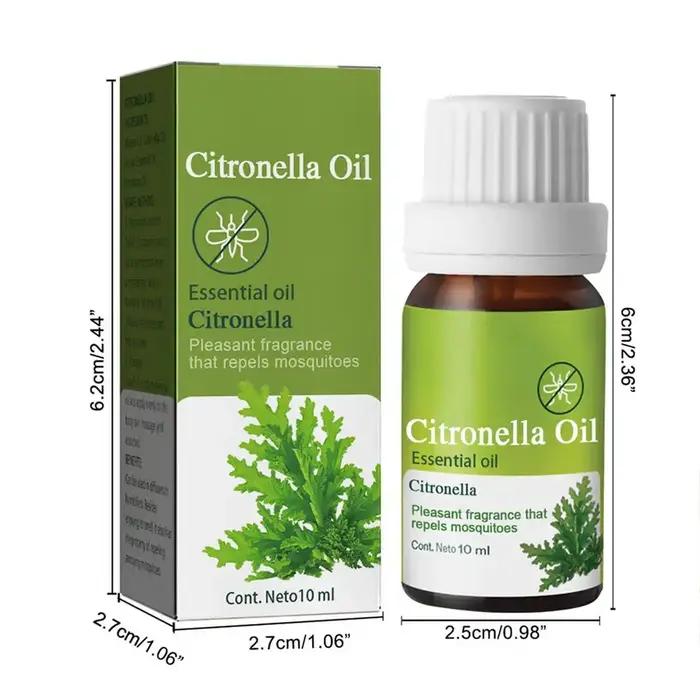 Huiles naturelles de citronnelle, parfum agréable, diffuseur d'huile essentielle de citronnelle, huile essentielle aromatique, répulsif contre les moustiques, 10ML