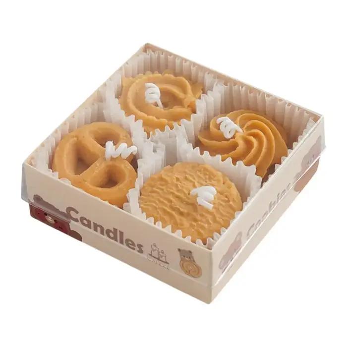 Bougies à biscuits parfumées en forme de biscuit, cire de soja naturelle, ambiance chaleureuse et confortable pour la maison et les occasions spéciales