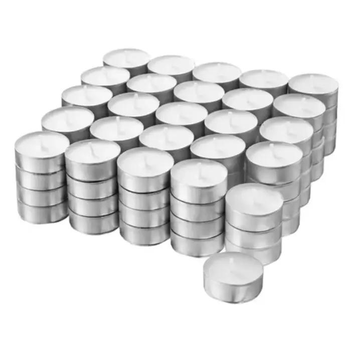 100 paquets de bougies chauffe-plat non parfumées 4 heures sans fumée sans goutte Mini