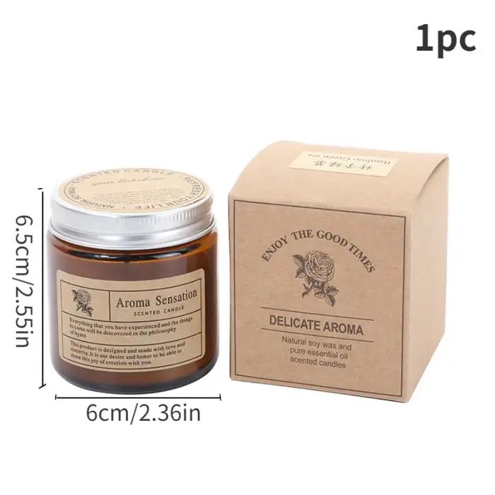 Bougie d'aromathérapie en verre marron