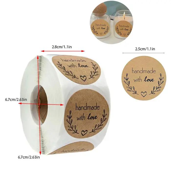 Étiquette ronde en papier kraft avec logo de bougie en bobine, accessoire parfumé, décor de conteneu