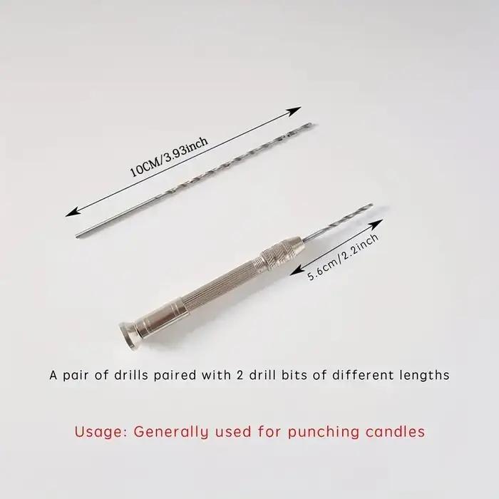 Ensemble d'outils de poinçon pour la fabrication de bougies, avec 2 forets de différentes longueurs pour la création de bougies personnalisées, outils de bricolage pour la décoration intérieure et les projets artistiques