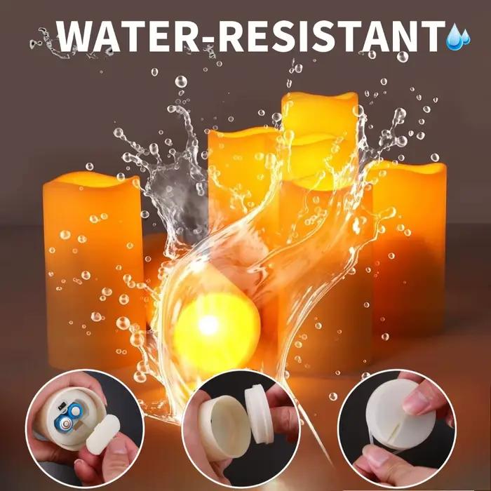 Bougies LED étanches sans flamme avec télécommande pour festivals