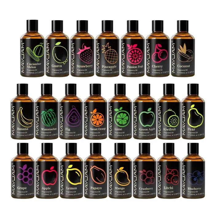 Huile parfumée MAYJAM Orchidée Noire Fleur d'Oranger Chèvrefeuille Lime Goyave Pomme Verte 100ml Flacon Argent Blanc Bleu Royal Bleu Ciel Bleu Clair Bleu Marine Bleu Profond Bourgogne Brun Champagne Clair Couleur Mixte Fuchsia Aromathérapie Humidificateur Diffuseur Brûleur Bougie DIY