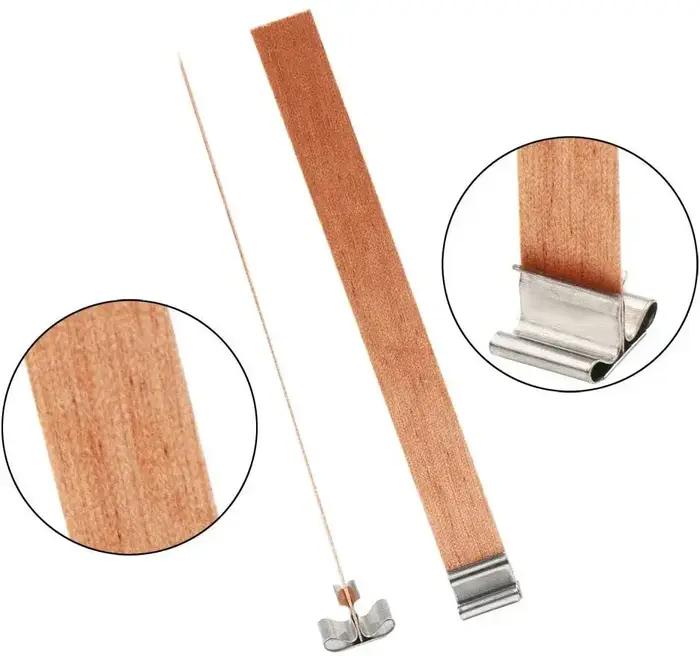 Mèches de bougie en bois-10 pièces