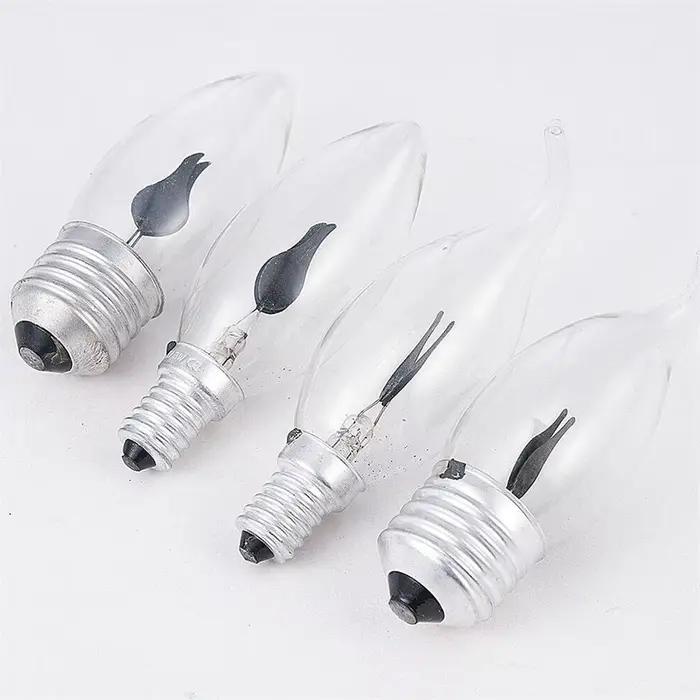 Ampoule de bougie effet flamme LED décoration intérieure vintage E14 gris clair jaune clair vert clair lumiere scintillante pour décoration maison chambre salon