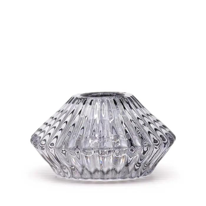 Set of 2 Flower Flip Dinner Candle / Tealight Holder - Midnight Grey