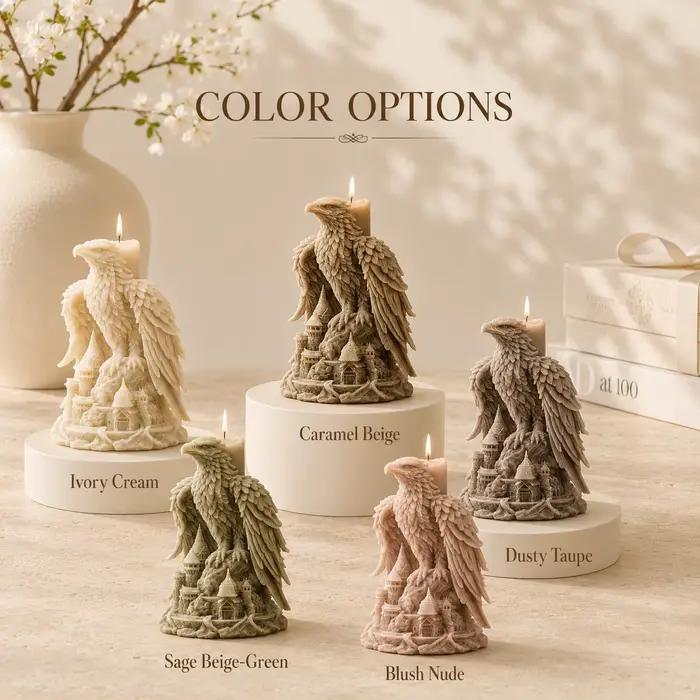 Bougie d'art du château d'aigle motif exquis silicone gris clair pour décoration intérieure personnelle et cadeau tendance