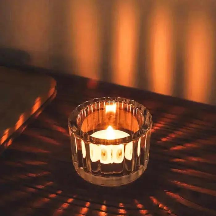 Photophore en verre moderne transparent pour décoration de table mariage anniversaire festival activités religieuses intérieur élégant