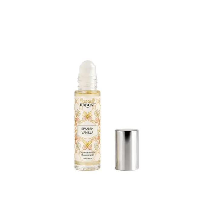 Huile de parfum corporelle roll-on à la vanille 10 ml, huile corporelle portable au parfum de vanille espagnole, douce et sucrée, idéale pour les voyages ou les rendez-vous