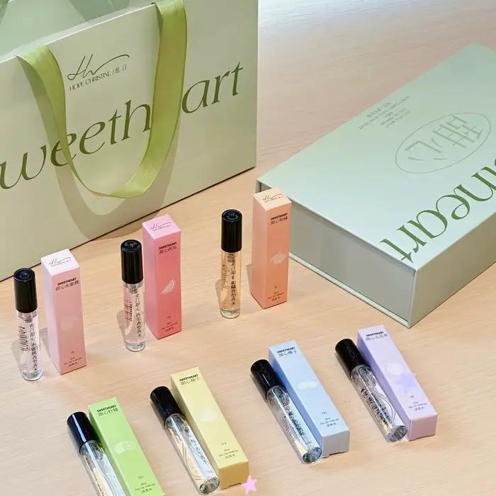 Coffret Cadeau de Parfums Miniatures Niche Frais et Fruité 7*5ml Longue Durée Pêche Coco Originales Haute Qualité pour Femme