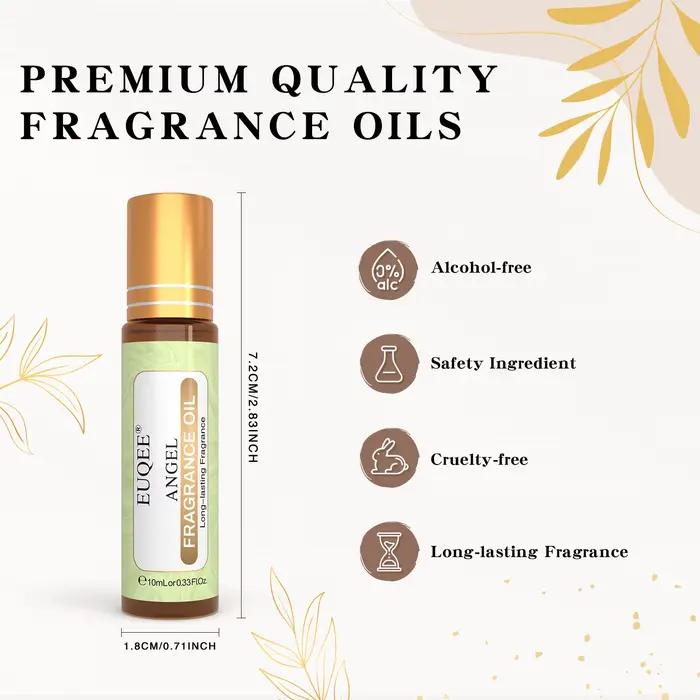 Huile de parfum EUQEE roll-on senteurs cuir d'ange tabac doux gardénia thé vert fleur d'oranger noix de coco muguet occassions cadeaux personnalisation cosmétique détente bien-être