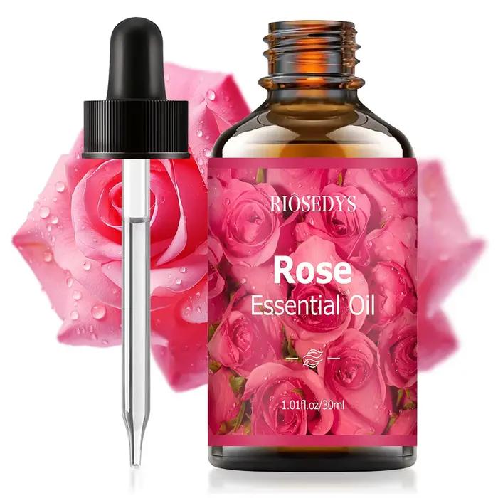 Huile essentielle de rose, huile parfumée aux notes florales élégantes pour diffuseurs, projets de b