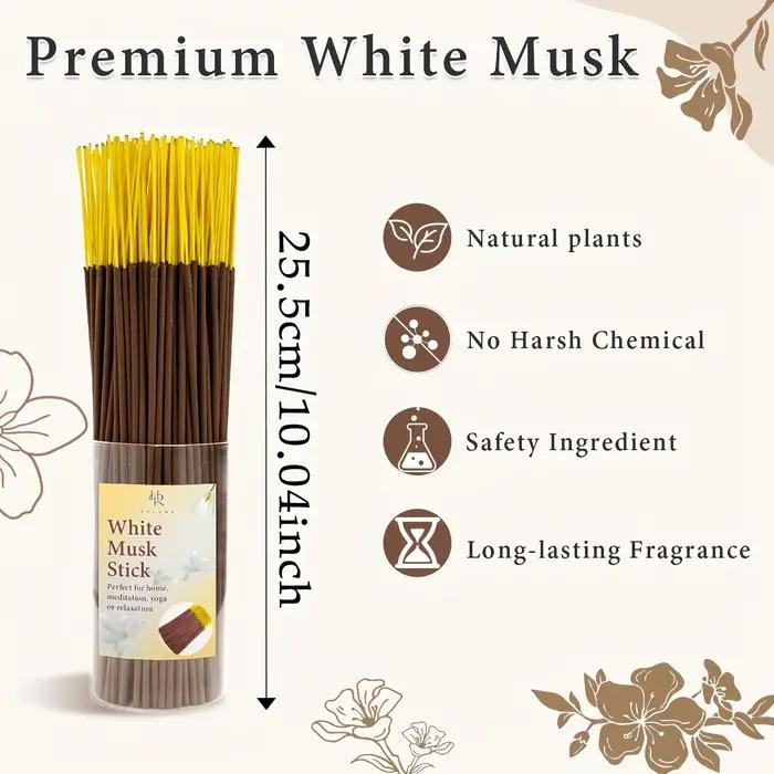 29/60/110/210 pièces, encens floral au musc blanc-extraits de plantes naturelles