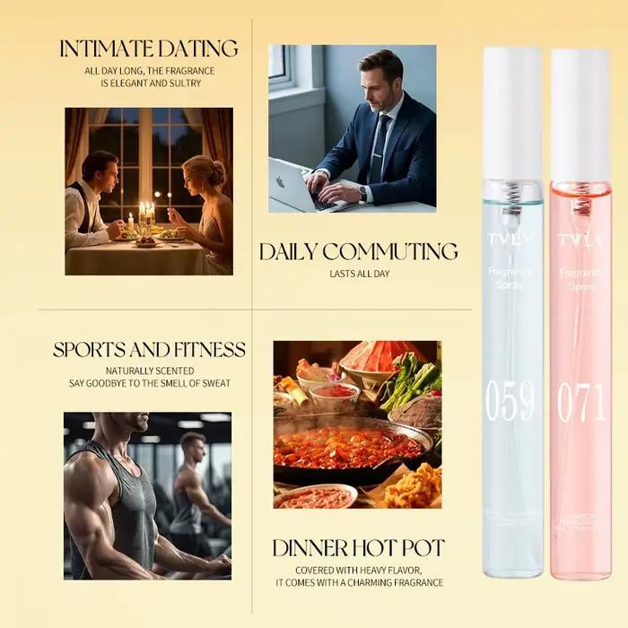 Ensemble de 5 mini-sprays parfumés - Format voyage portable, parfum d'été rafraîchissant longue durée pour femmes