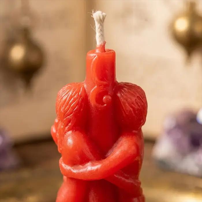 Bougie Rituel Ésotérique Spirituel pour Couple Amoureux Aromathérapie Cire de Soja Forme Pierre Rouge ou Jaune Clair Occasions Spéciales Rituels ésotériques