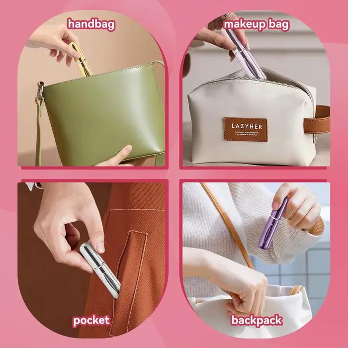 Flacon de parfum rechargeable pour voyage, mini flacon de parfum 5 ml, flacons de parfum portables rechargeables pour femmes et hommes, petit flacon vaporisateur.