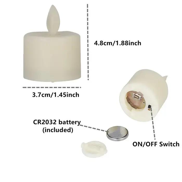 Lampe à bougie LED à piles avec mèche mobile scintillante pour fêtes et occasions spéciales blanc et rouge