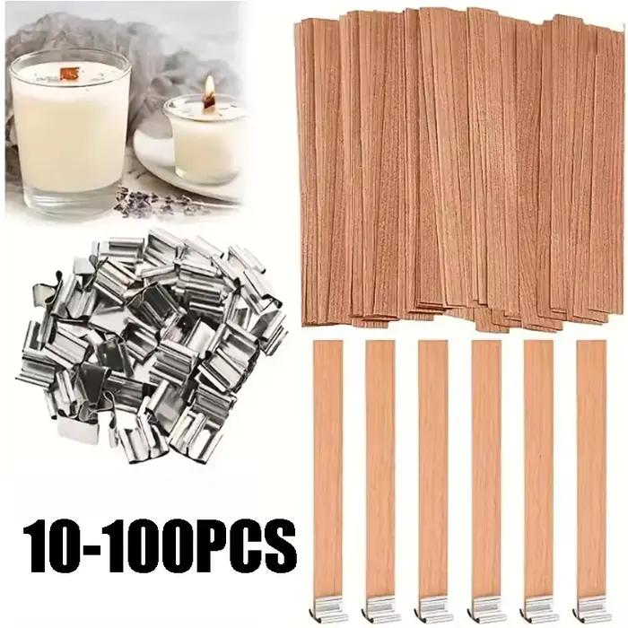 Bougies en cire de soja faites à la main avec mèches en bois