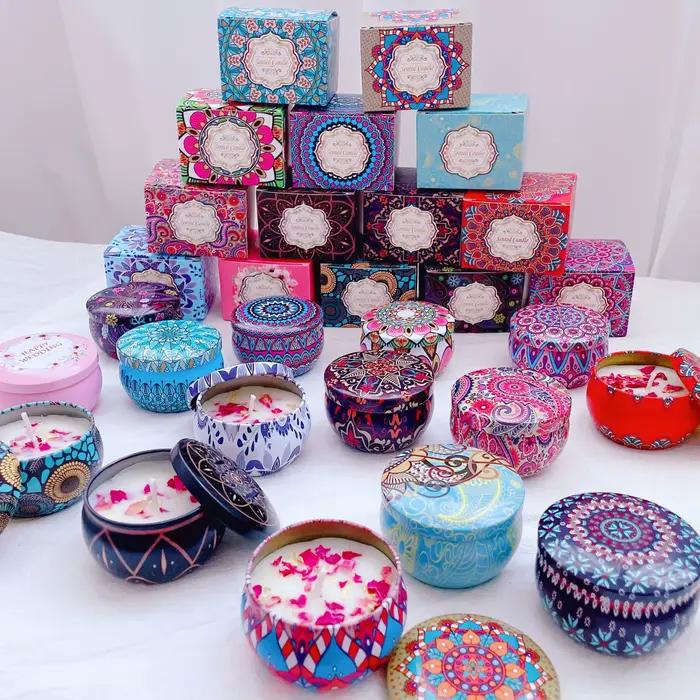 Bougie parfumée à la cire de soja et aux fleurs séchées pour mariage et anniversaire, avec bougies votives en pot fleuri, cadeau personnalisé pour maison et bien-être