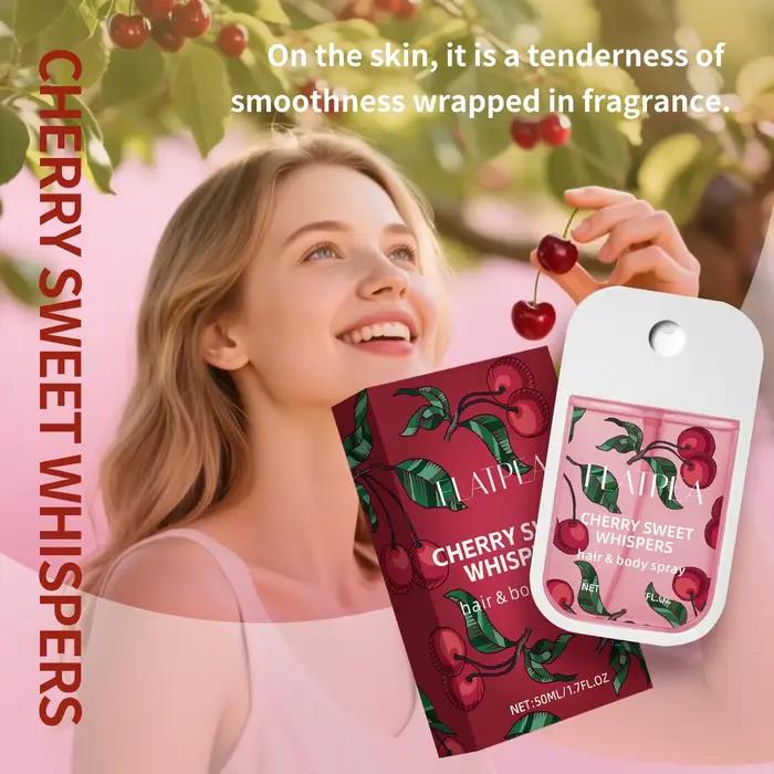 Spray corporel parfumé à la cerise pour femmes parfum longue durée léger et rafraîchissant adapté au corps et aux cheveux