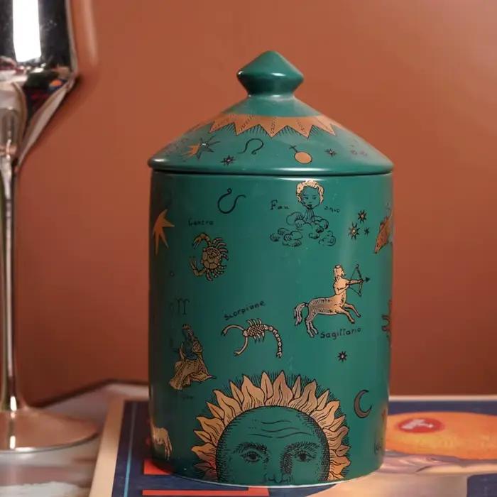 Pot de bougie parfumé en céramique avec couvercle
