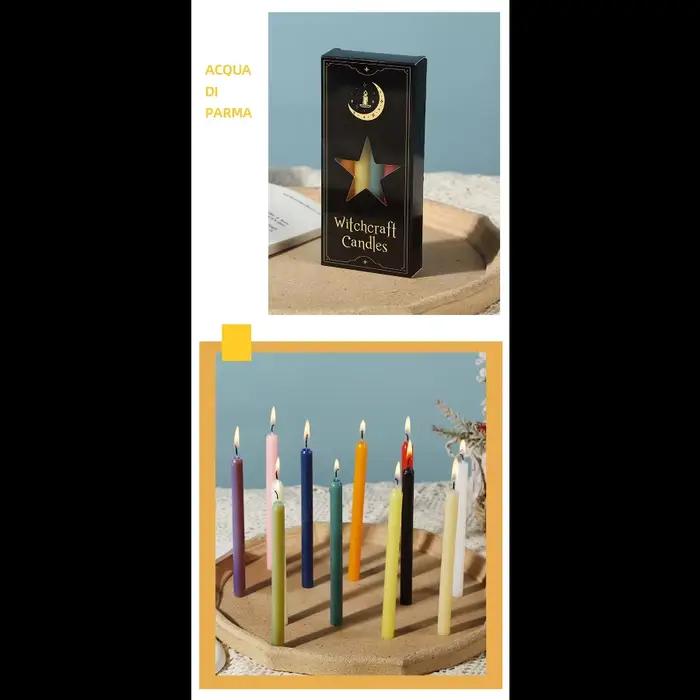 Mini bougie conique rouge non parfumée fait à la main pour rituels et décoration de Noël 12 pièces par boîte activité religieuse ambiance chaleureuse