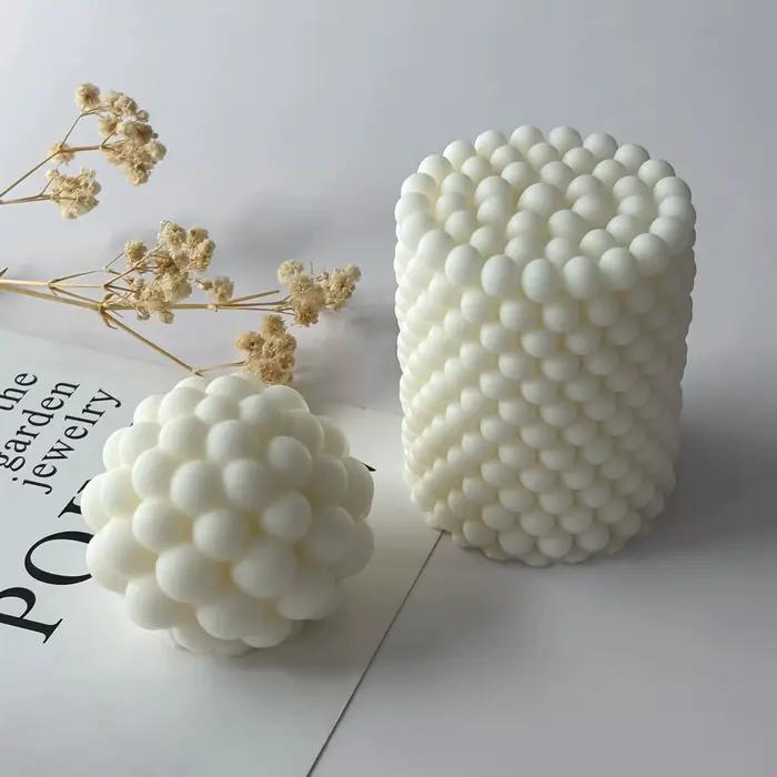 Bougie en cire de soja à bulles faite à la main