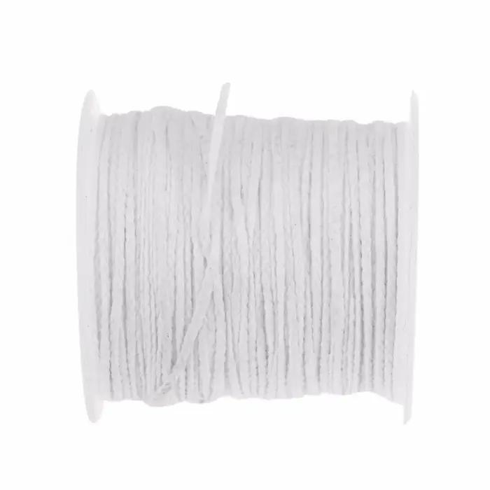 Mèche de bougie blanche en coton tissé, 61m, mèche de bougie blanche, pour bricolage et fabrication