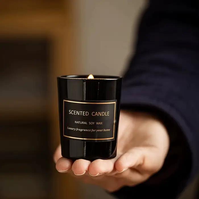1 pièce Bougie d'aromathérapie moderne européenne parfumée aux plantes pour salon et chambre