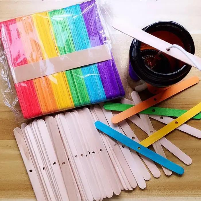 Ensemble de mèches de bougie en coton ciré avec support