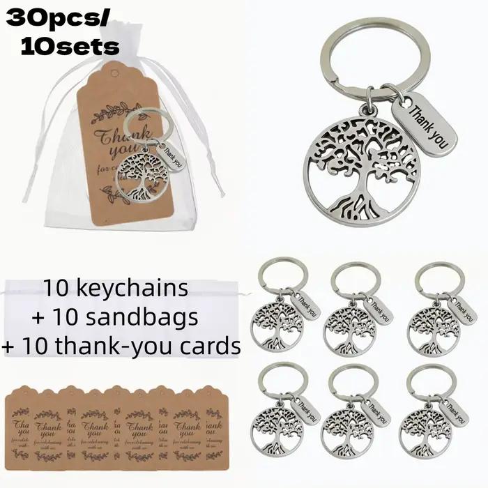 Porte-clés Arbre de Vie – Coffret Cadeau de Remerciement – Anneau Porte-clés en Acier Inoxydable ave