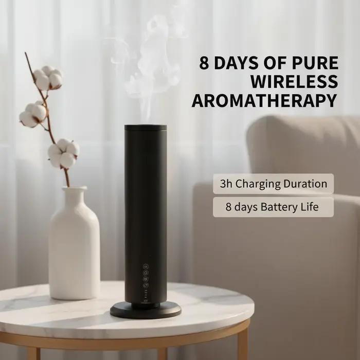 Diffuseur d'huiles essentielles sans eau rechargeable avec contrôle Bluetooth pour grandes pièces occasions spéciales aromathérapie ambiance détente