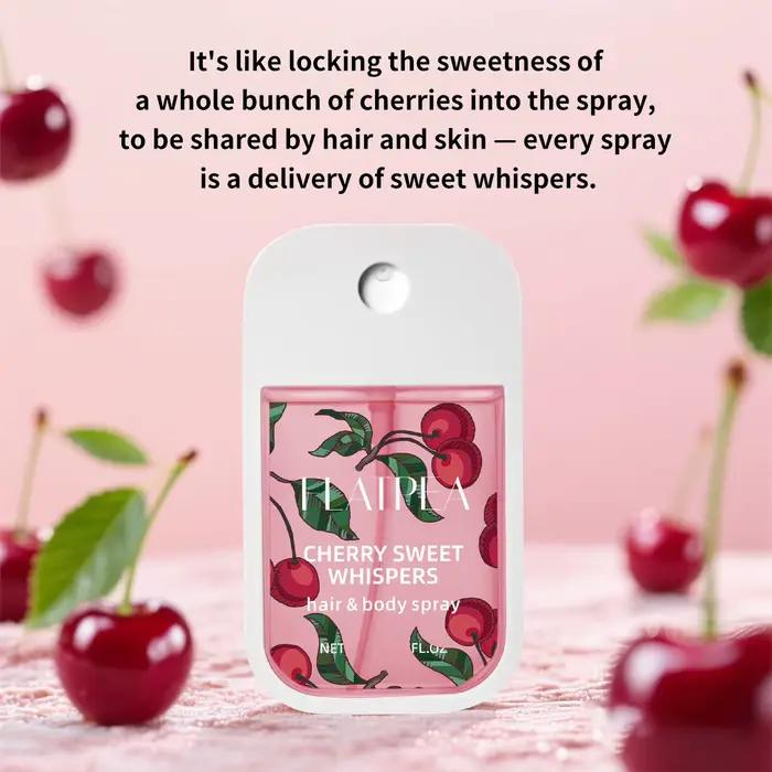 Spray corporel parfumé à la cerise pour femmes parfum longue durée léger et rafraîchissant adapté au corps et aux cheveux