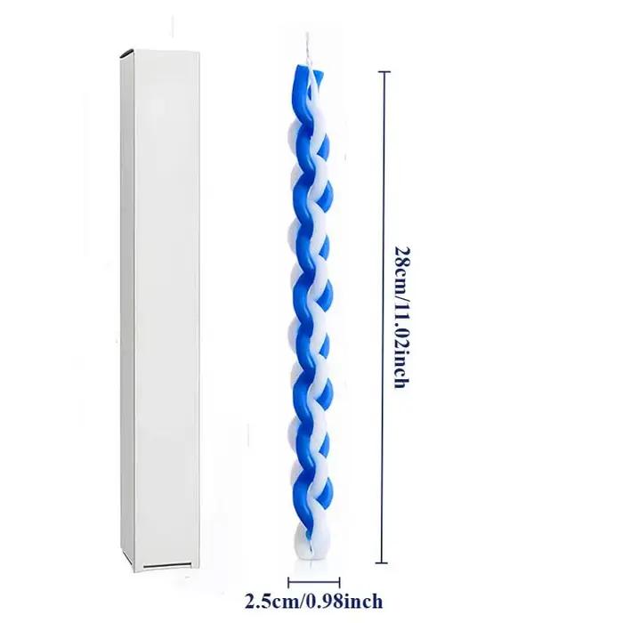 1 paquet de bougies tressées blanches et bleues