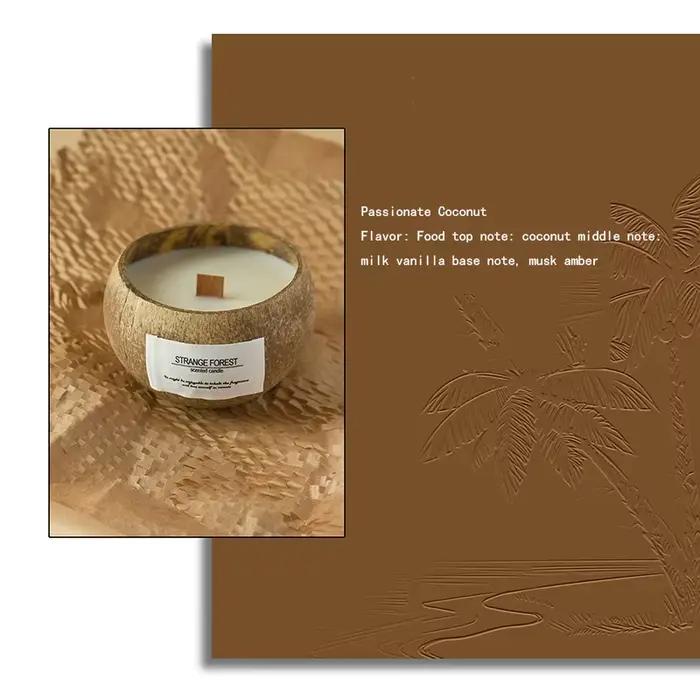 Bougie d'aromathérapie en coquille de noix de coco, huile essentielle, parfum de cire végétale Premi