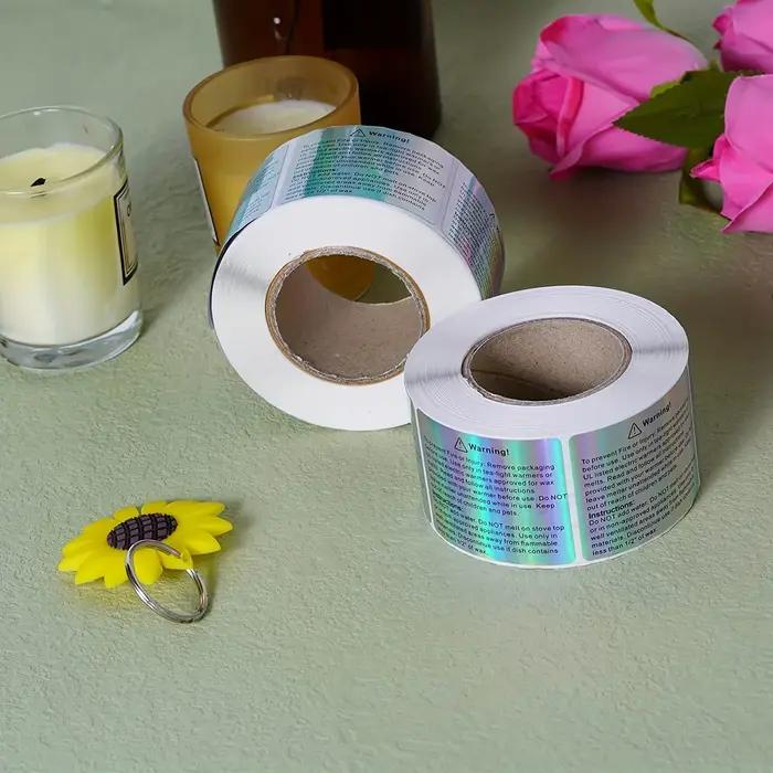 Autocollants de sécurité en iode fondu pour bougies