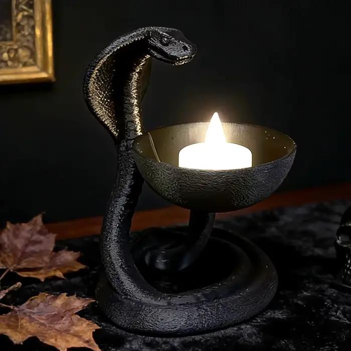 Bougeoir gothique transfrontalier en forme de Cobra, pour scénario de décoration de bureau de Style mystique foncé