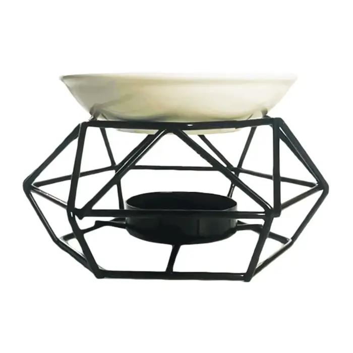 Brûleur d'arômes métallique pour éliminer les odeurs et décorer le salon romantique avec huile essentielle pour ambiance relaxante et élégance moderne