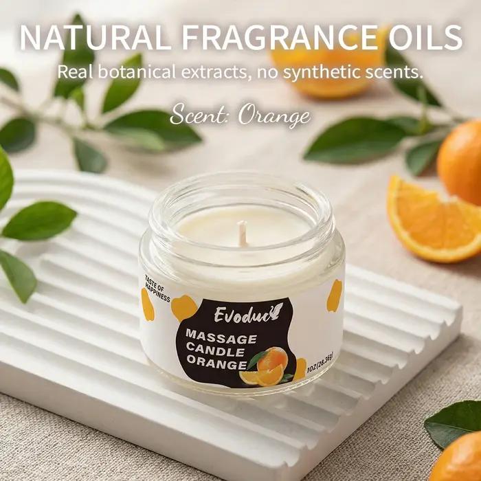 Bougie de massage à l'huile d'orange douce
