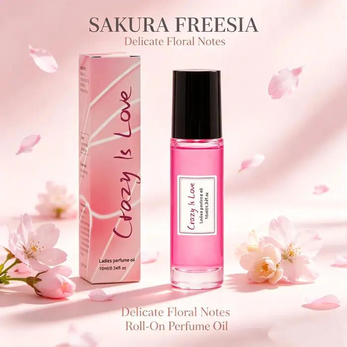 Huile de phéromone Sakura Freesia 10 ml - Huile de parfum subtile à la fleur de cerisier, Eau de Toilette originale, Huile de parfum longue durée