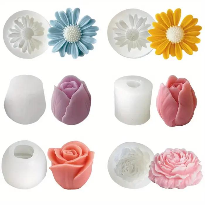 Ensemble de moules à bougies 6Flower – Conçus pour la création de bougies en forme de roses, pivoine