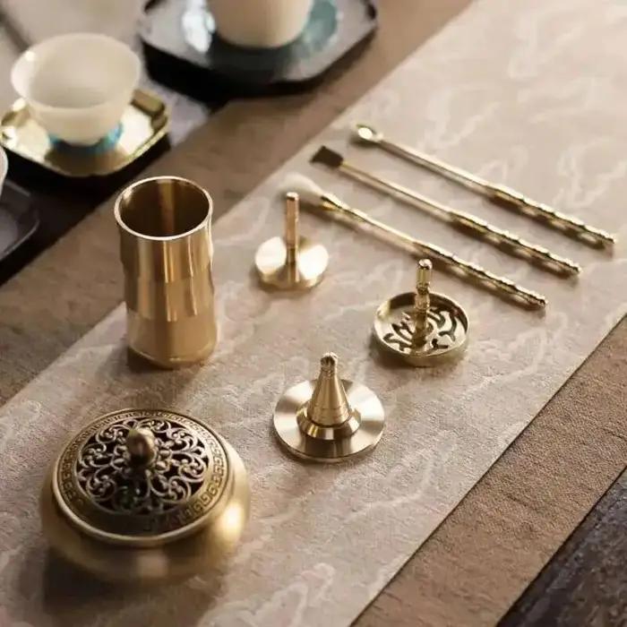 Brûleur d'encens en laiton Portable bricolage Zen