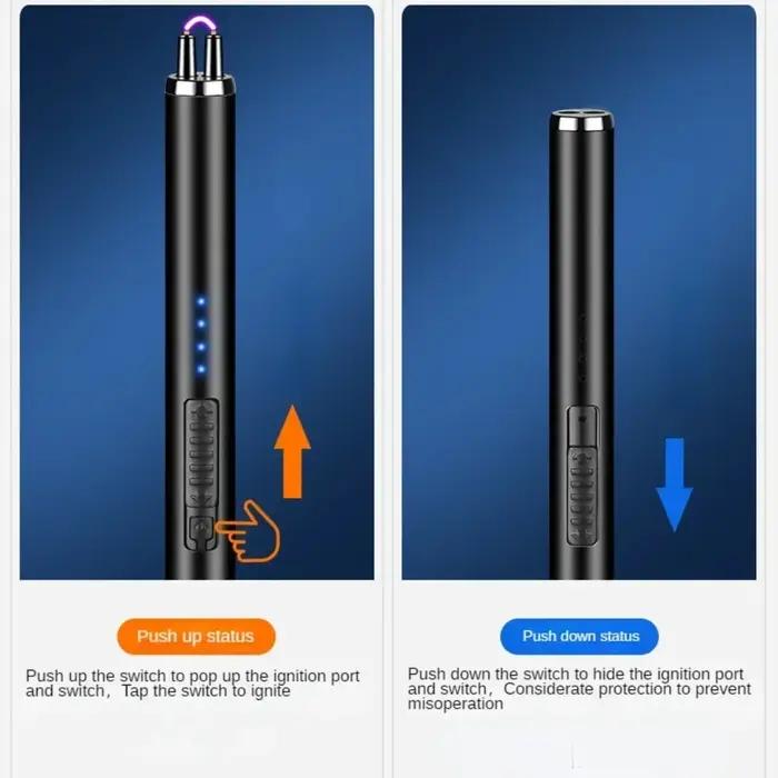 Briquet à bougie électrique coupe-vent sans flamme rechargeable par USB pour cuisine et barbecues sécurité bouton couleur choix occasions spéciales