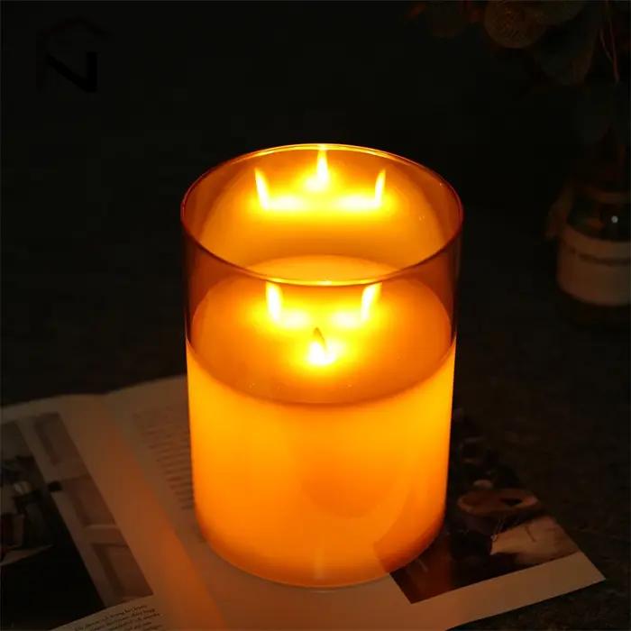 Lampe LED scintillante sans flamme, cire de paraffine, décoration intérieure d'Halloween, mariage, fête de Noël, décoration de bureau, cadeau romantique