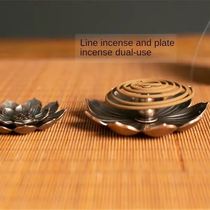 Brûleur d'encens créatif en cuivre de haute qualité pour salon et yoga studio design original en forme de lotus adaptable aux différentes occasions de détente et relaxation
