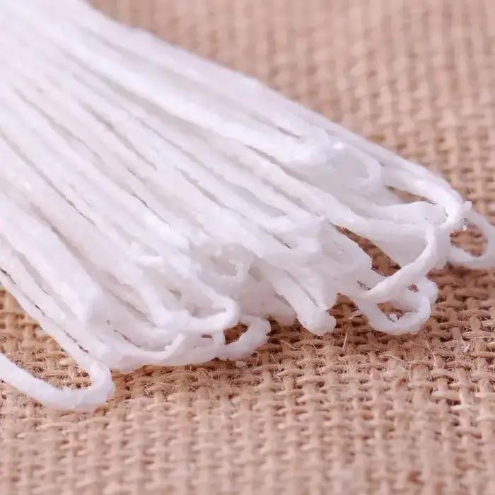 Mèches blanches tressées en coton ciré pour bougie, 5/10 m, DIY