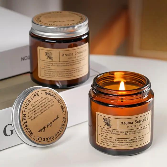 Bougie parfumée aromatique sans fumée cire de soja tasse en verre décoration maison festival mariage cadeau fête anniversaire