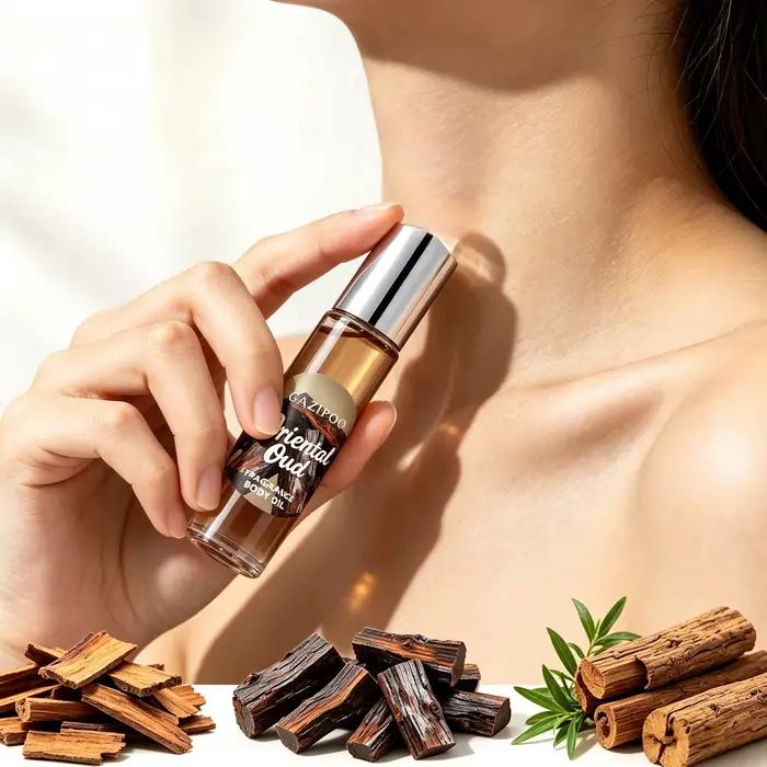 Huile de phéromone Oud orientale 10 ml - Huile de parfum subtile boisée et terrestre, huile de parfum fine au parfum Oud pour voyager ou sortir en rendez-vous